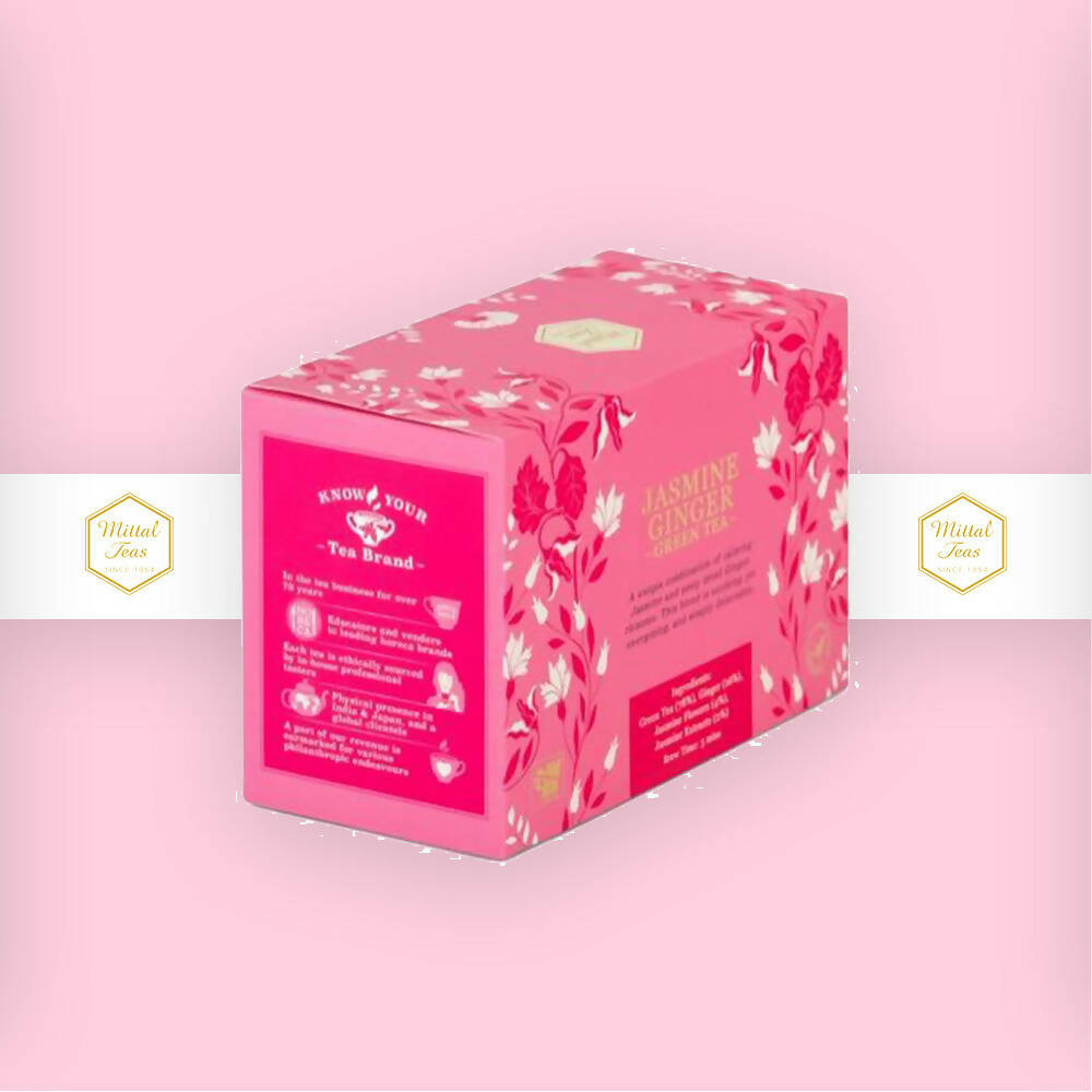 Mittal Teas Jasmine Ginger Green Tea - Eco Friendly Bags | Grocsy
