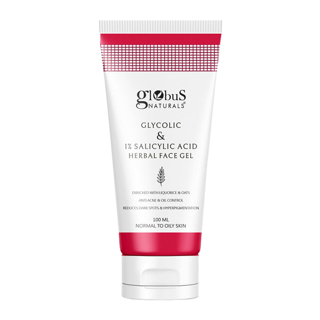 Globus Naturals Glycolic & 1% Salicylic Acid Herbal Anti Acne Face Gel | Grocsy