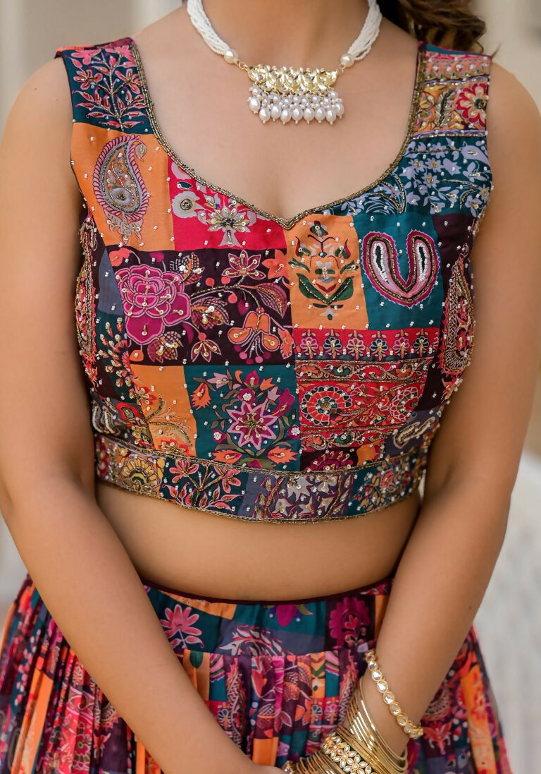 Wedding Partywear Colour Full Slim Georgette Lehengha Choli With Dupata - Agnidhara | Grocsy
