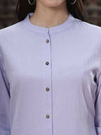 Juniper Women`s Lilac Cotton Flex Solid A-Line Kurta | Grocsy