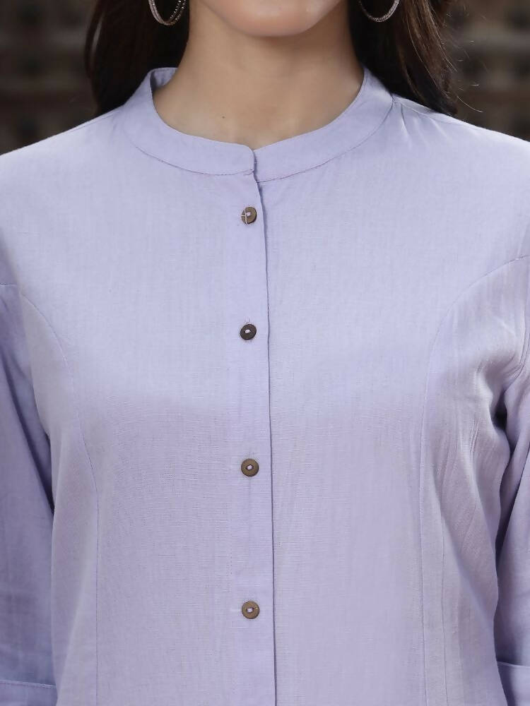 Juniper Women`s Lilac Cotton Flex Solid A-Line Kurta | Grocsy