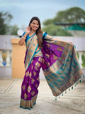 PR Fashion Magenta Soft Banarasi Silk With Zari Weaving Meenakari Design Saree | Grocsy