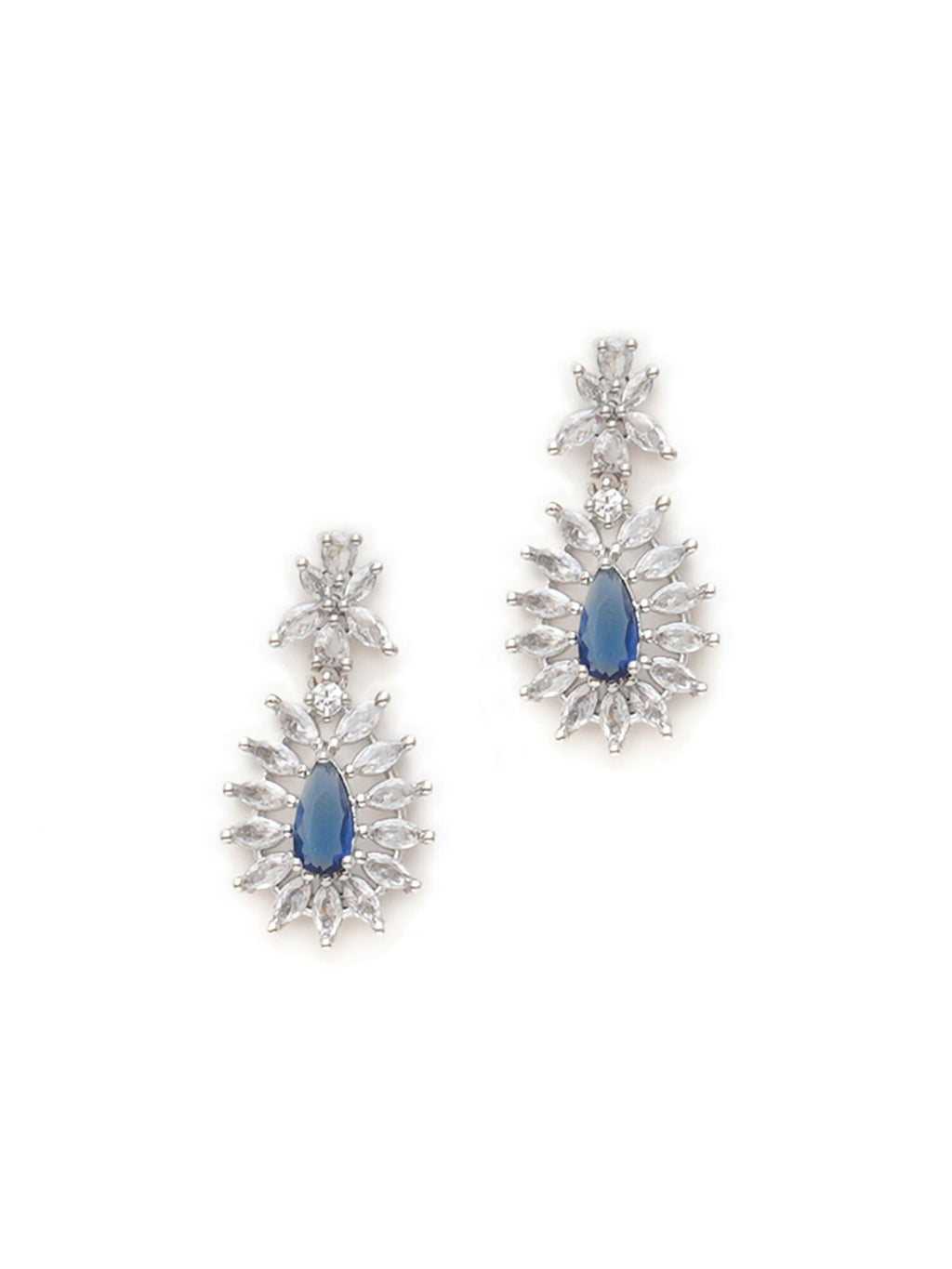 Long kundan earring (Blue) - Ruby Raang | Grocsy