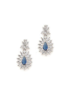 Long kundan earring (Blue) - Ruby Raang | Grocsy