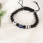 NVR Men & Women Black Evil Eye Adjustable Bracelet | Grocsy
