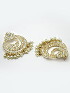 NVR Women Gold-Polished Kundan Handcrafted Chandbalis Earrings | Grocsy