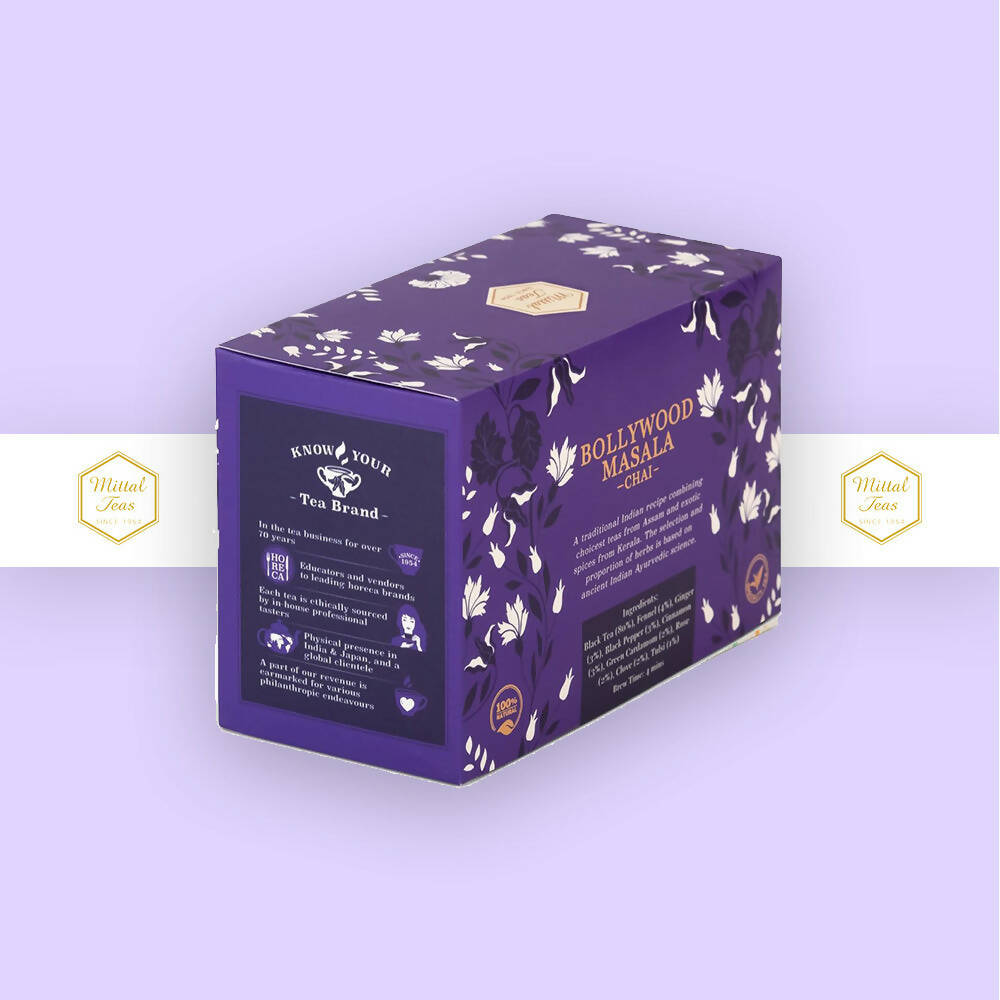 Mittal Teas Bollywood Masala Chai - Eco-Friendly Bags | Grocsy