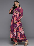 Ahalyaa Women's Traditional wear Kurta Set - Purple | Grocsy