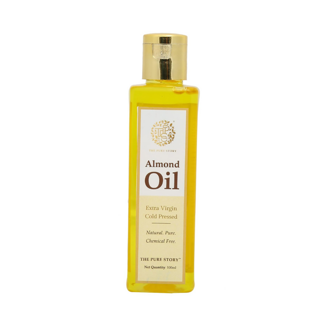 The Pure Story Sweet Almond Oil Pure Cold Pressed For Hair, Skin, Face Care & Massage | Grocsy