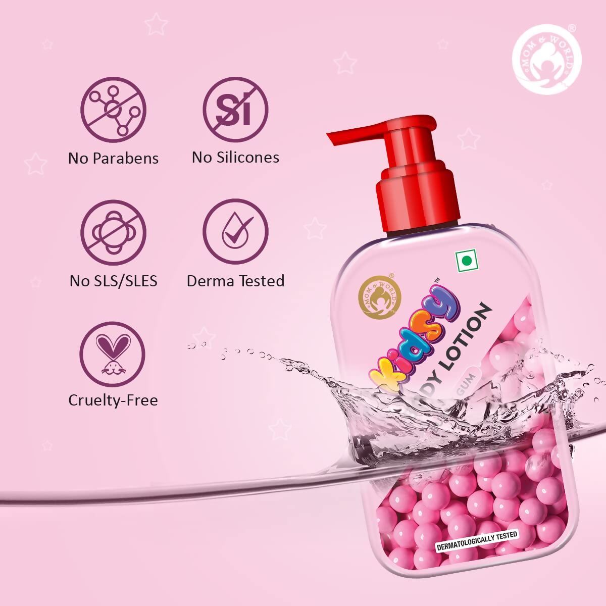 Mom & World Kidsy Bubble Gum Moisturising Body Lotion | Grocsy