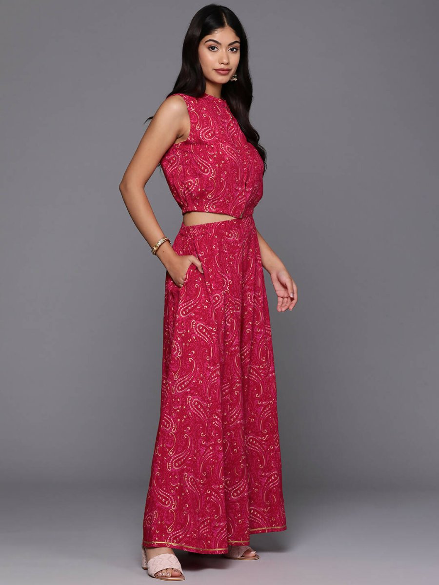 Ahalyaa Women's Traditional Wear Co-ods - Red | Grocsy
