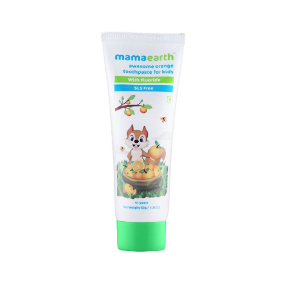 Mamaearth Awesome Orange Baby Toothpaste Cleanses Teeth, Provides Healthy Teeth & Gums | Grocsy