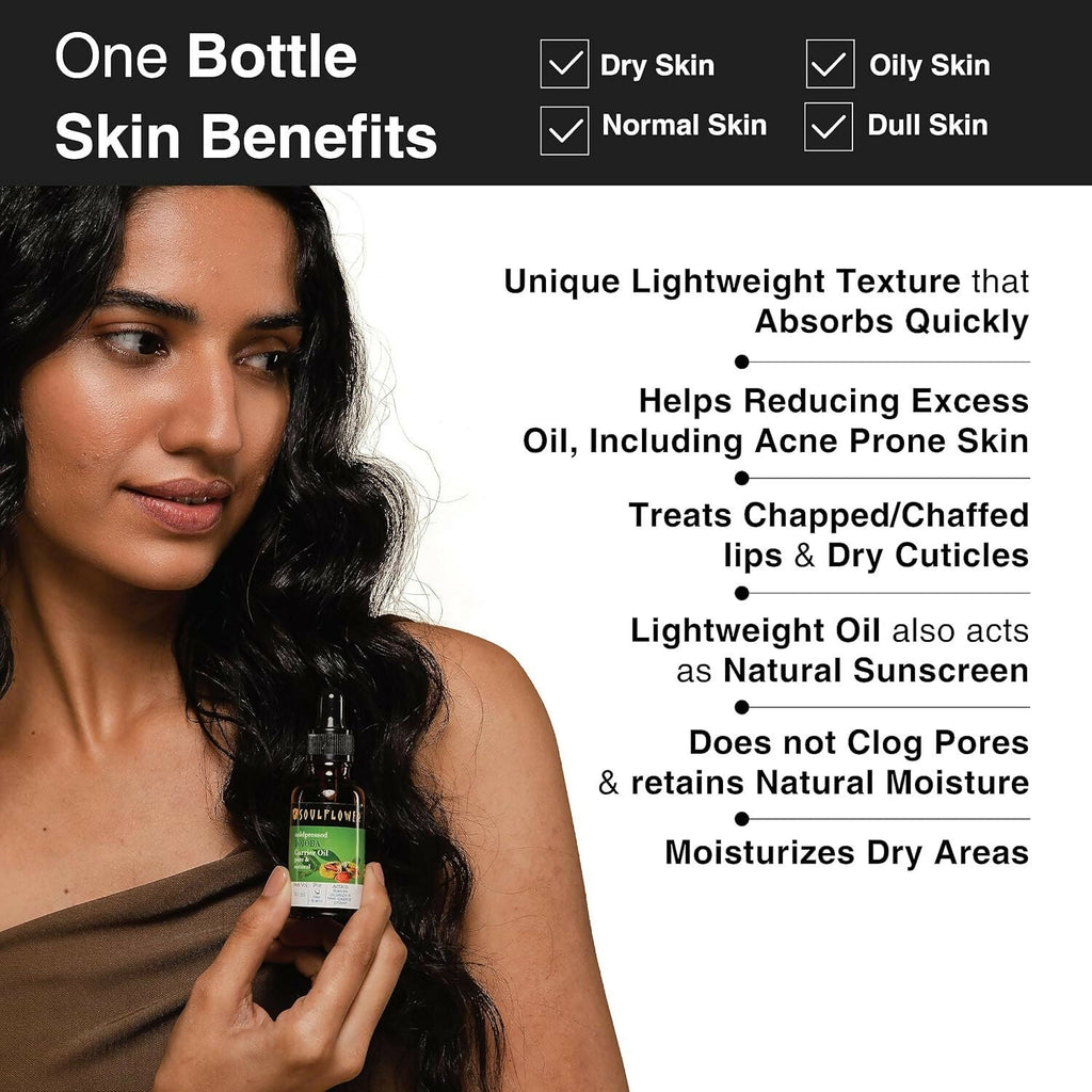 Soulflower Cold-Pressed Virgin Jojoba Carrier Oil For Hair Oil, Skincare, Face & Body | Grocsy
