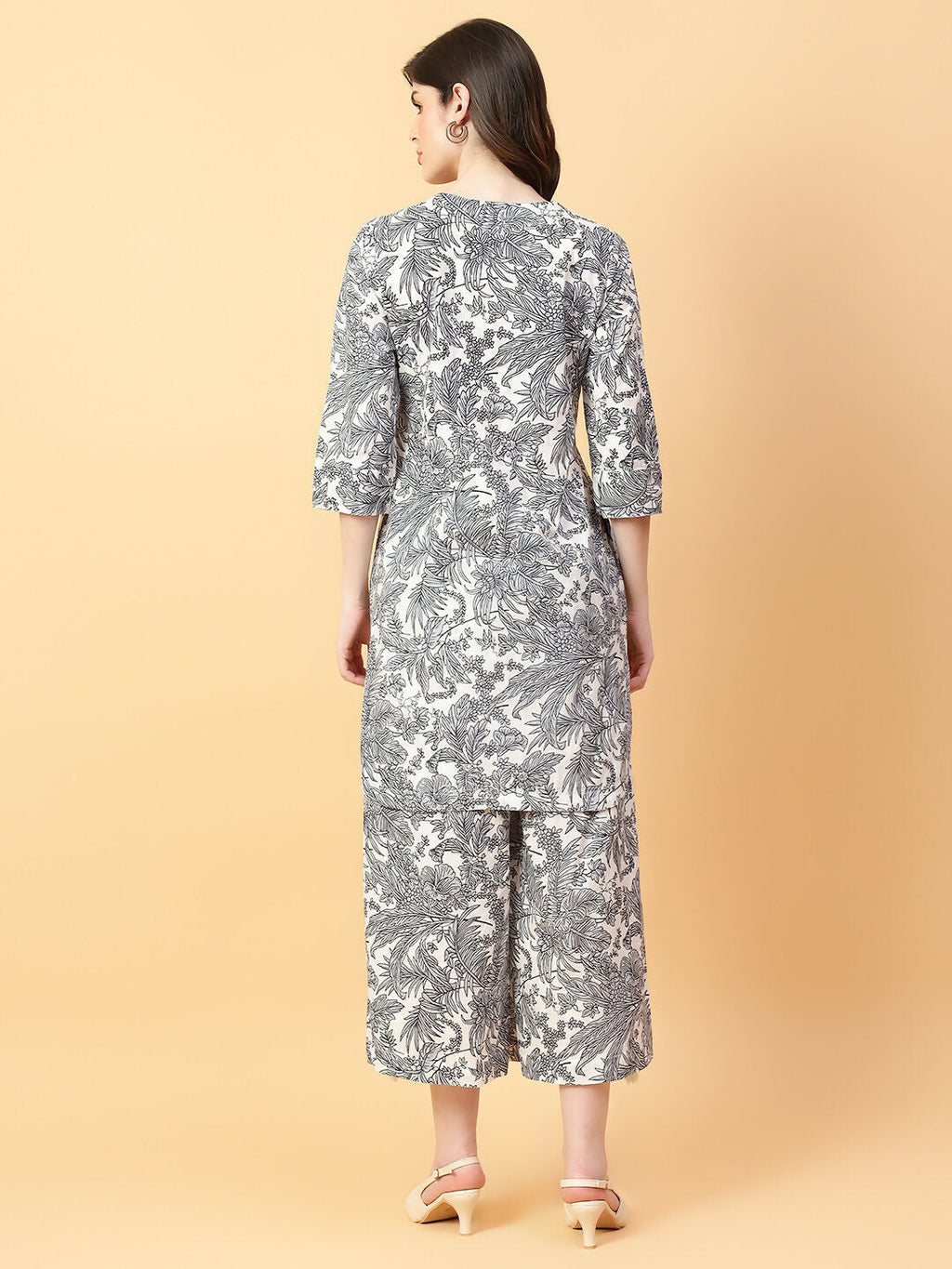 Joban Fashion Grey Cotton Printed & Hand Work Co-ord Set | Grocsy