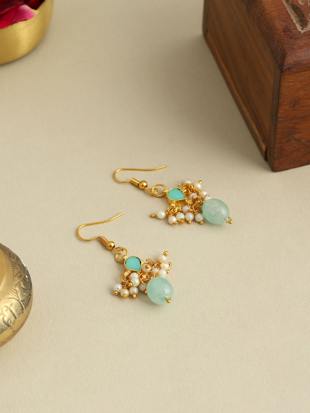 Ruby Raang Chandni Green Earring | Grocsy