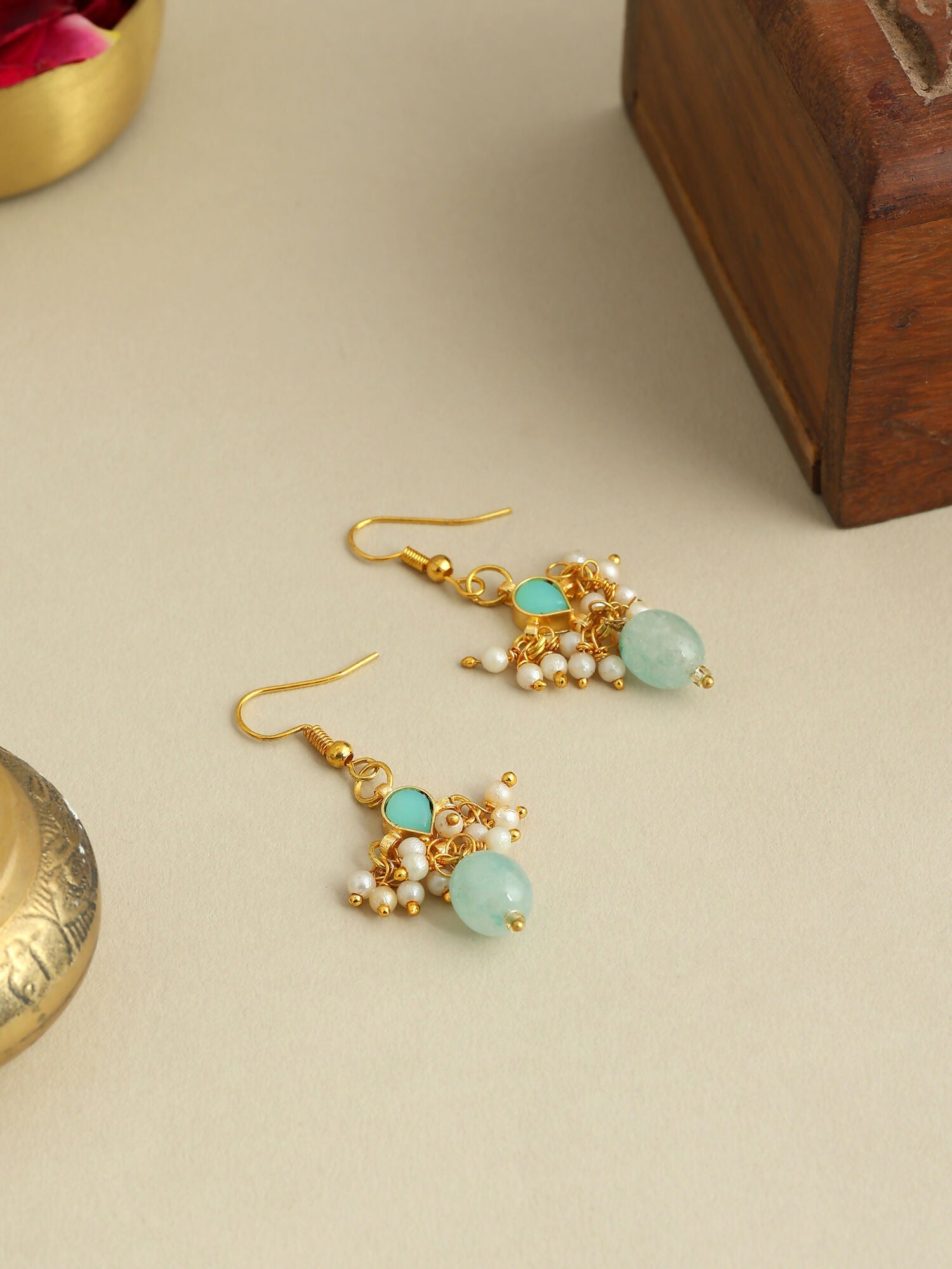 Ruby Raang Chandni Green Earring | Grocsy