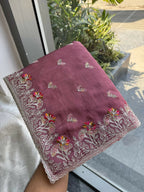 Teeya Creation New Trendy Stylish Party Wear Silk Saree-Beige | Grocsy