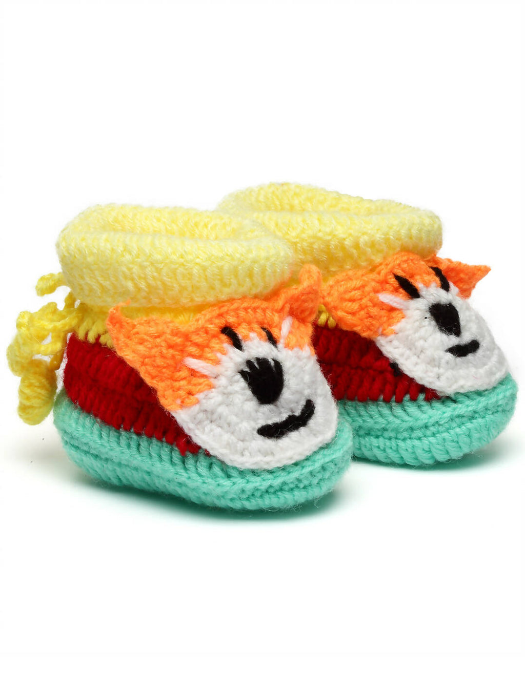 Chutput Kids Woollen Hand Knitted Dog Face Detailed Booties - Multi | Grocsy