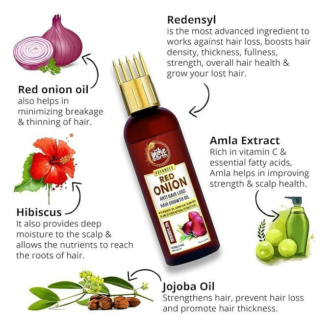 The Indie Earth Advanced 3% Redensyl Red Onion Anti Hair Loss & Hair Growth Oil | Grocsy