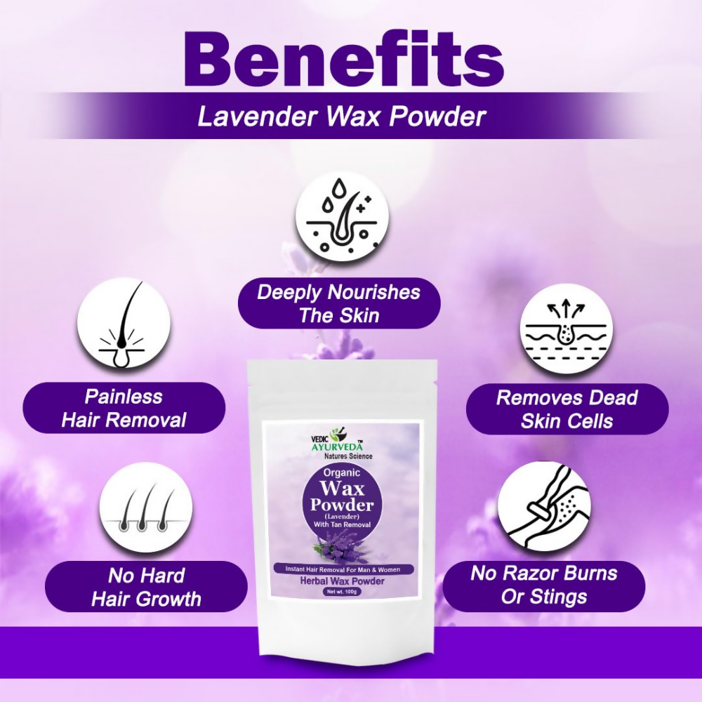 VedicAyurveda Herbal Wax Powder - Lavender | Grocsy