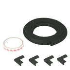 Safe-O-Kid Unique High Density L-Shaped 2 Mtr Long 4 Large Edge Guard With 16 Corner Cushions - Black | Grocsy