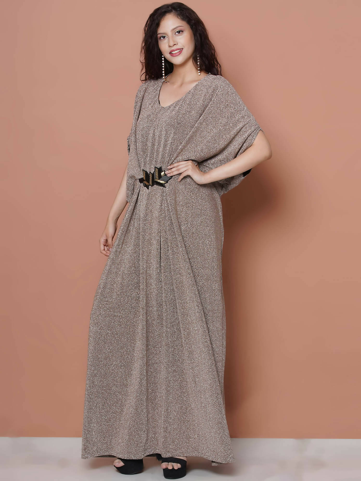 Women Republic Hand Embellished Golden Gown | Grocsy