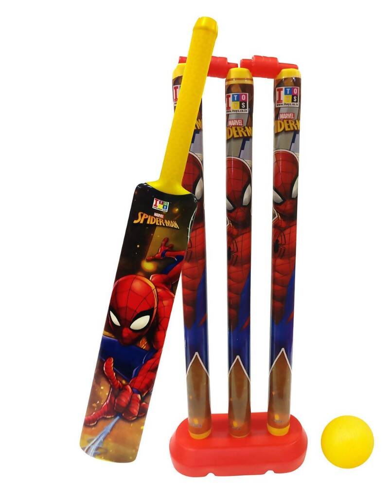 Manaki Enterprise Plastic Spiderman Cricket Kit (Multicolour) | Grocsy