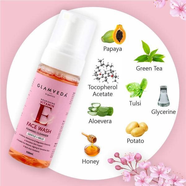 Glamveda Vitamin E Gentle Foaming Face Wash | Grocsy