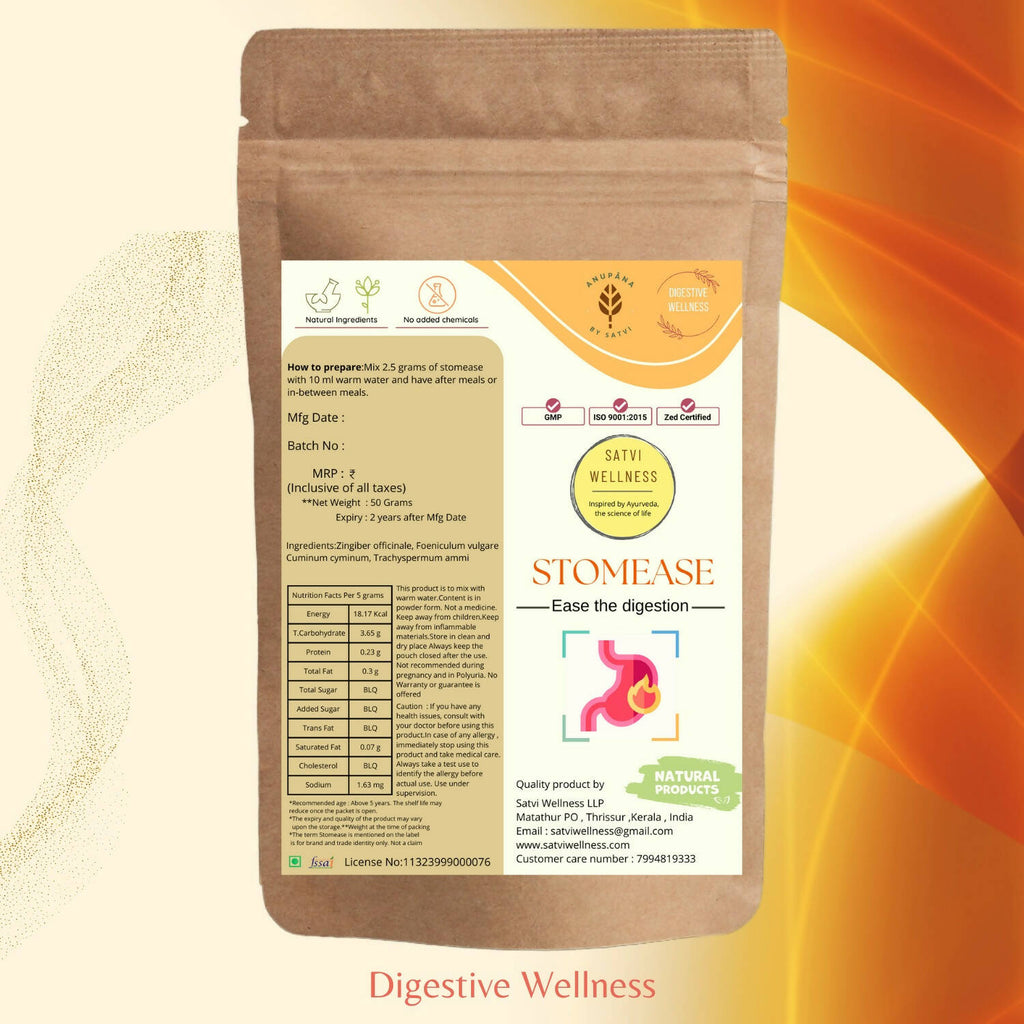 Satvi Wellness Stomease - Herbal Mix | Grocsy