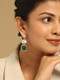 Nuyug Emerald Drop Anti Tarnish Sparkle Earrings | Grocsy
