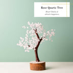 Indianvibez Both Rose Quartz Real Crystal Stone Tree With Wooden Base 300 Beads | Grocsy