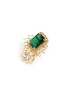 Nuyug 22K Gold Plated Emerald Fern Muse Stud Earrings | Grocsy