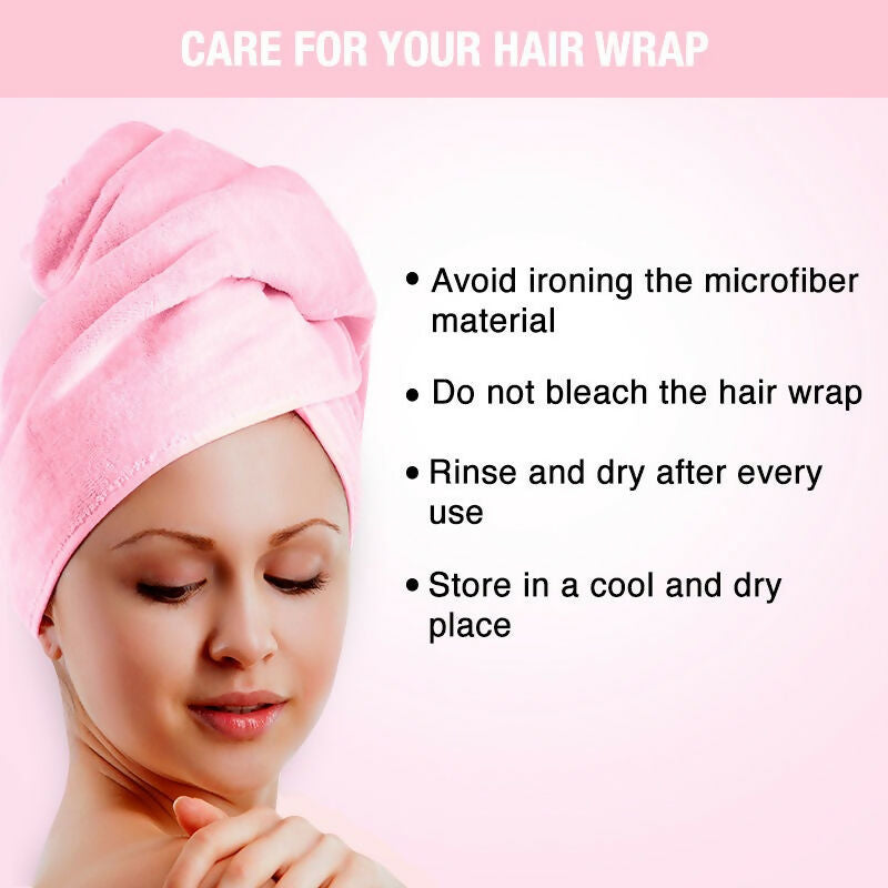 Nykaa Naturals Microfiber Hair Wrap for Frizz Free & Shiny Hair - Pink | Grocsy