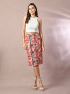 Myshka Women's Multi Printed Knee Length Party Embellished Skirts | Grocsy