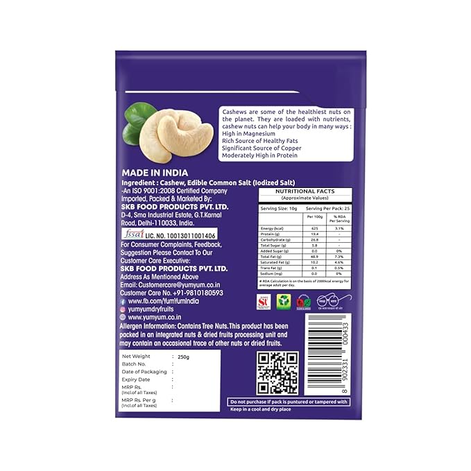 Yum Yum Roasted & Salted Cashews Box | Grocsy