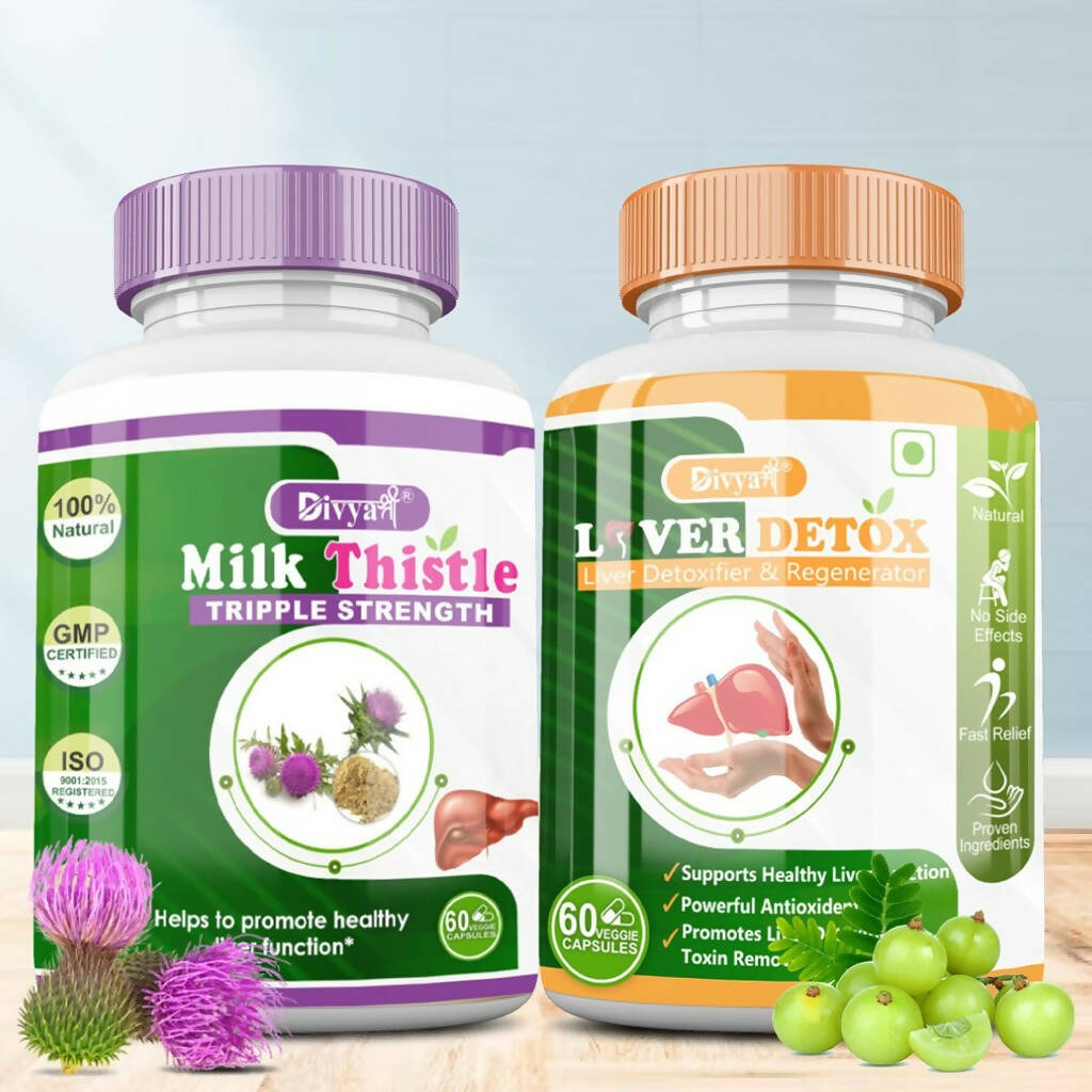 Divya Shree Liver Detox & Milk Thistle Capsule Combo | Grocsy