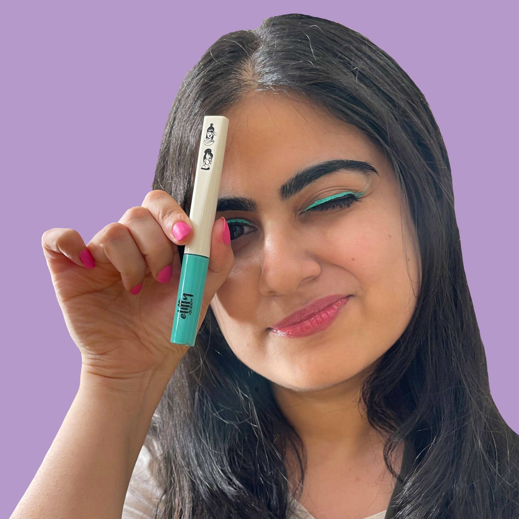 Elitty Cyan Green Pop Color Matte Finish Liquid Eyeliner - High Maintenance-Cyan Green | Grocsy