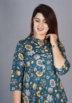 Vamika Cotton Sea Green Party Wear Kurti | Grocsy