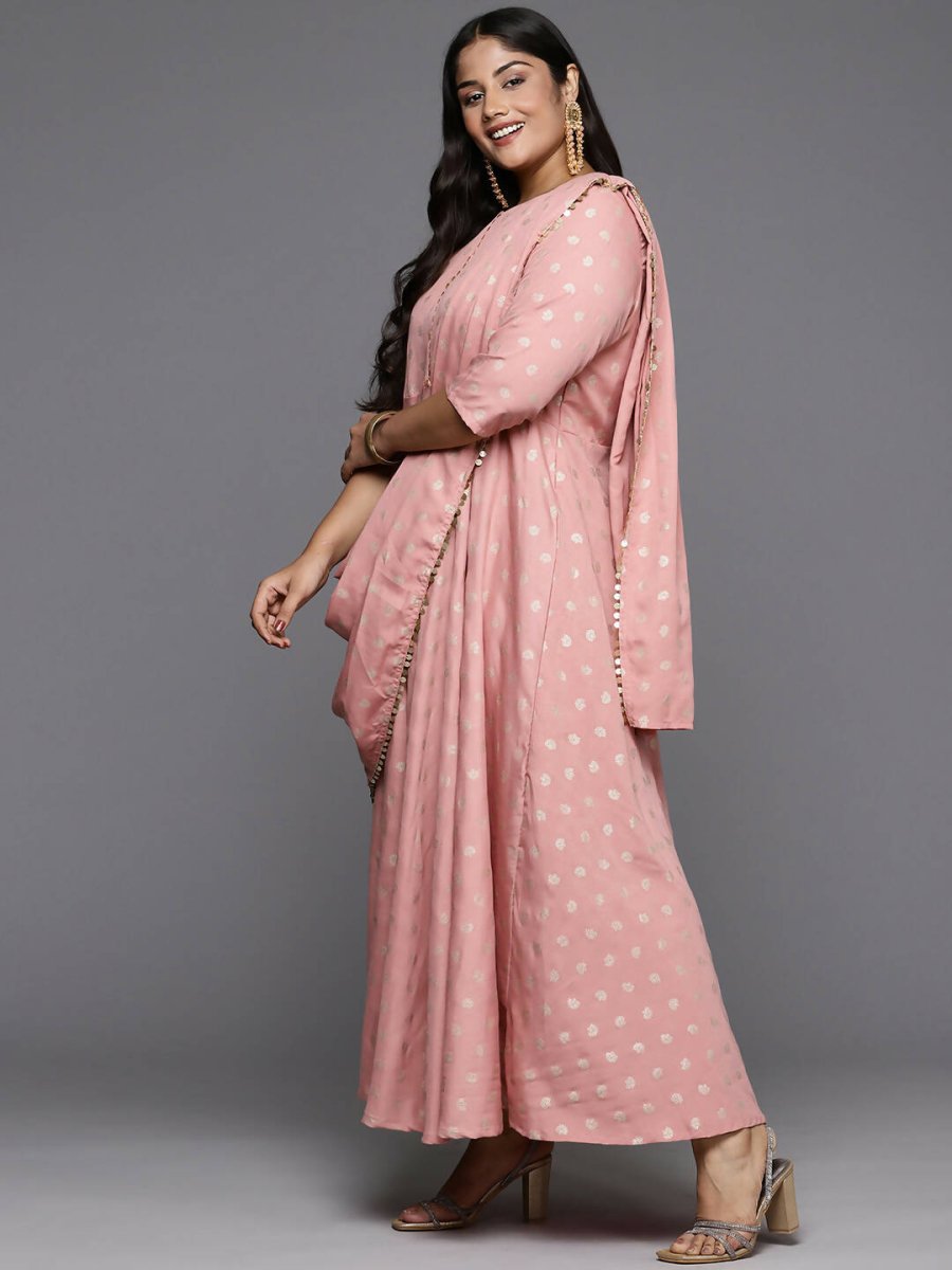 Ahalyaa Women's Traditional wear Ethnic Dress - Pink | Grocsy