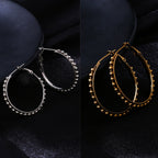 NVR Women's Set of 2 Gold & Silver Beaded Circular Hoop Earrings | Grocsy