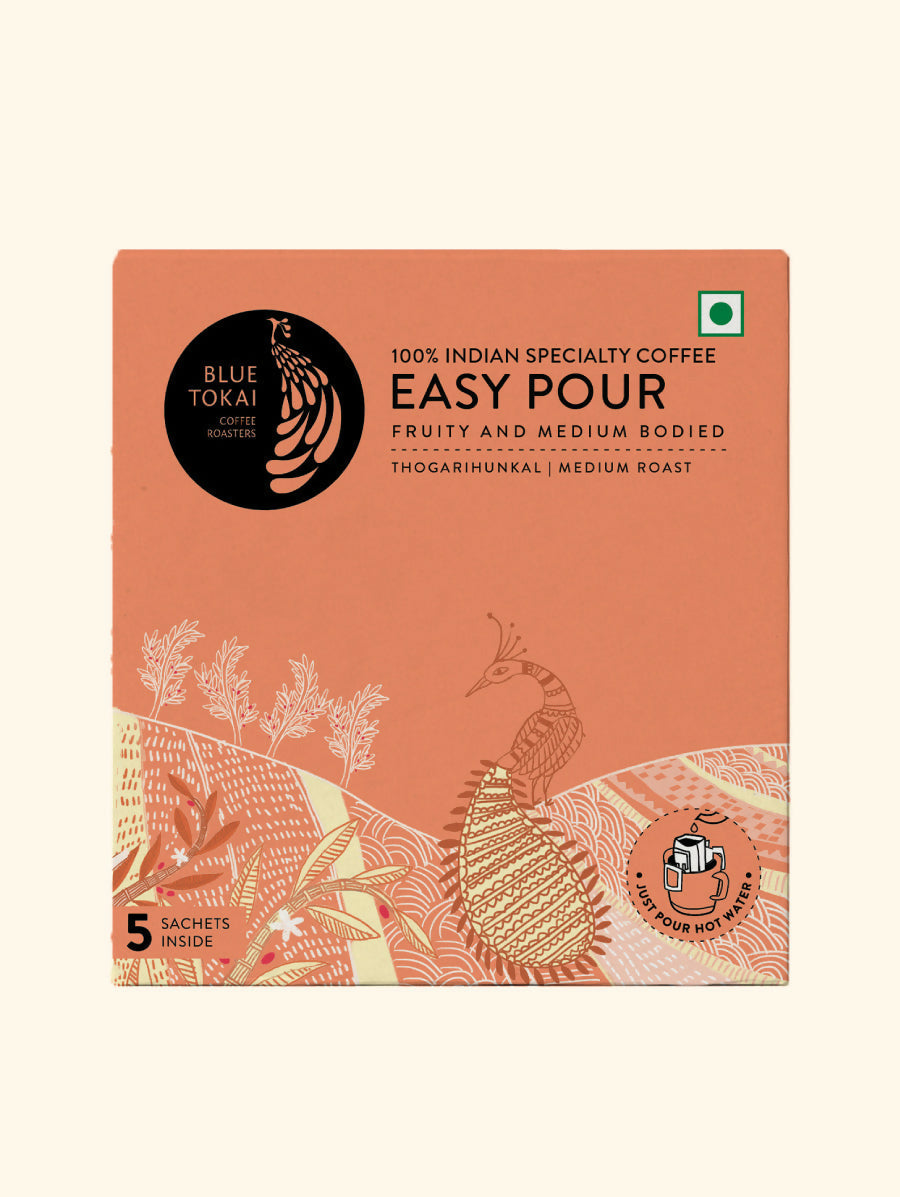Blue Tokai Thogarihunkal Estate Medium Roast Easy Pour Sachets | Grocsy
