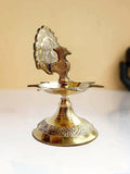 CraftVatika Gold Toned Brass Peacock Design Diya | Grocsy