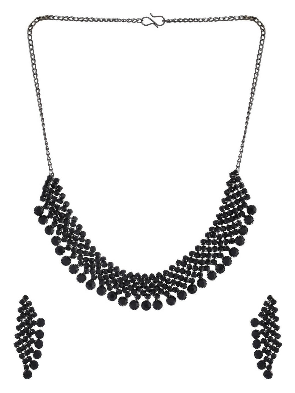 VOJ Women Black Color stainless steel Jewellery Set