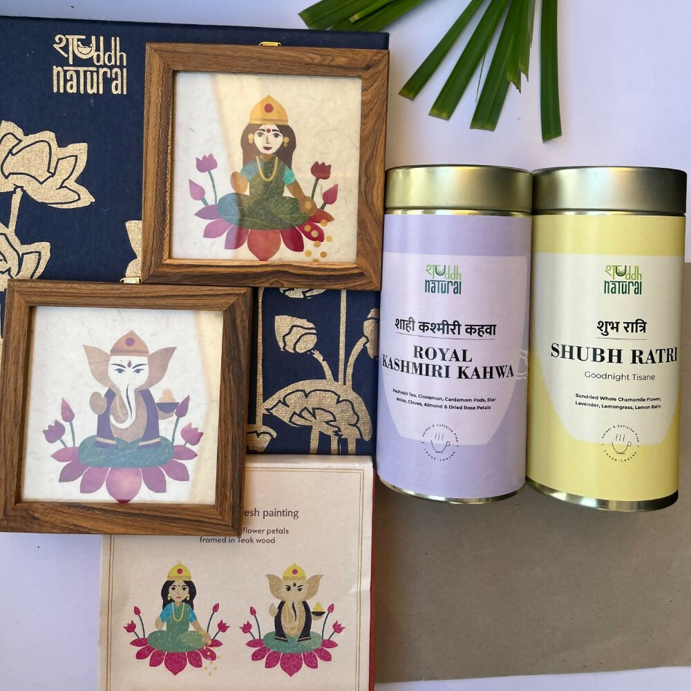 Shuddh Natural Festive Diwali Gift Hamper Ganesh Laxmi - Tea | Grocsy