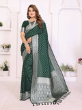 Aastha Fashion Green Georgette Silk Zari Weaving Saree | Grocsy
