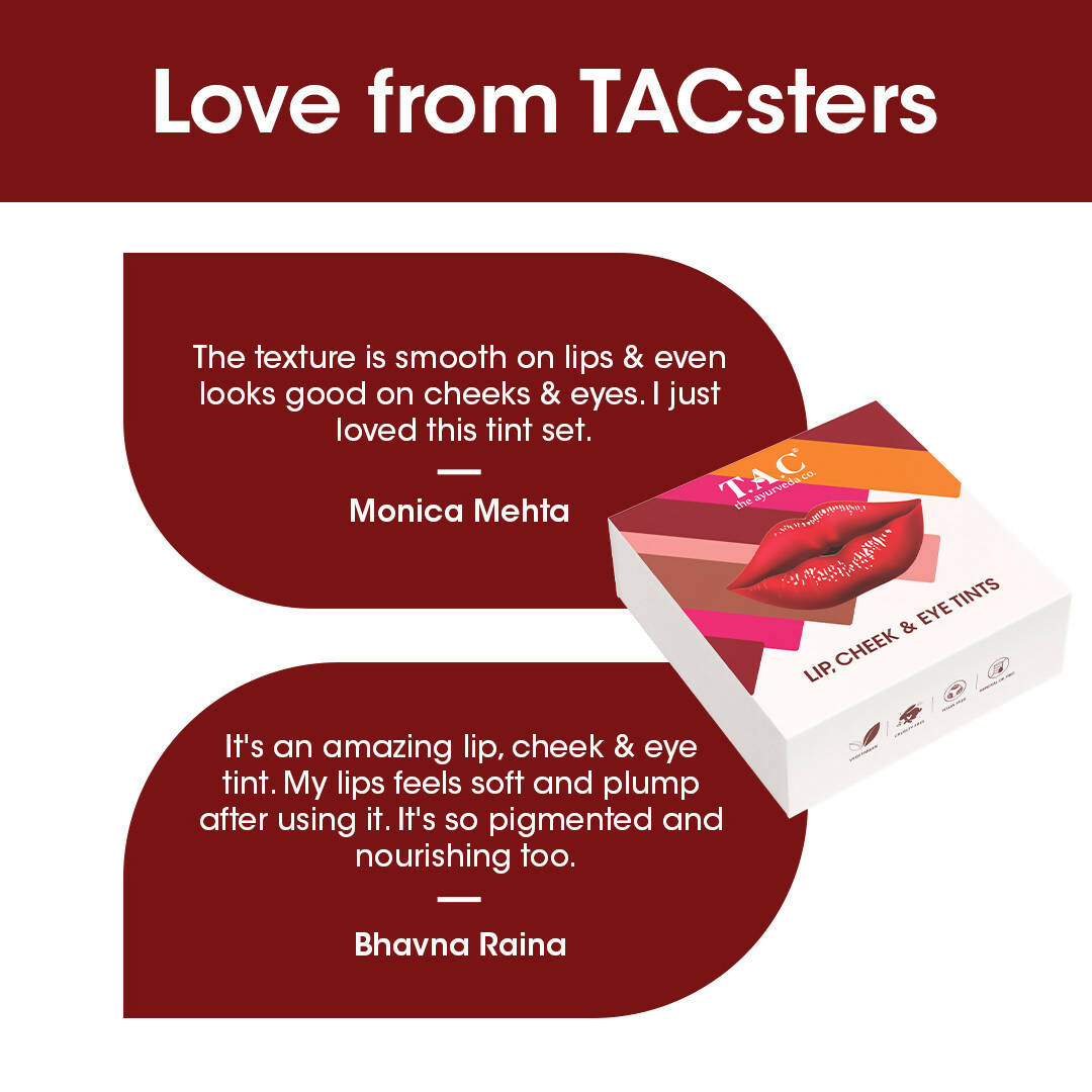 TAC - The Ayurveda Co. Lip, Cheek & Eye Tints Magic Combo Box | Grocsy