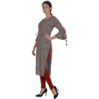 Kanoor Garments Women's Brown Rayon Straight Kurti | Grocsy