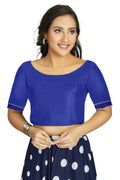 Aastha Fashion Women's Blue Art Silk Designer Party Wear Readymade Blouse | Grocsy