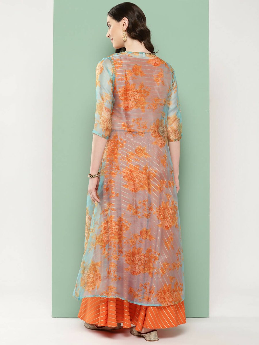 Ahalyaa Women's Traditional Wear Co-ods - Orange | Grocsy