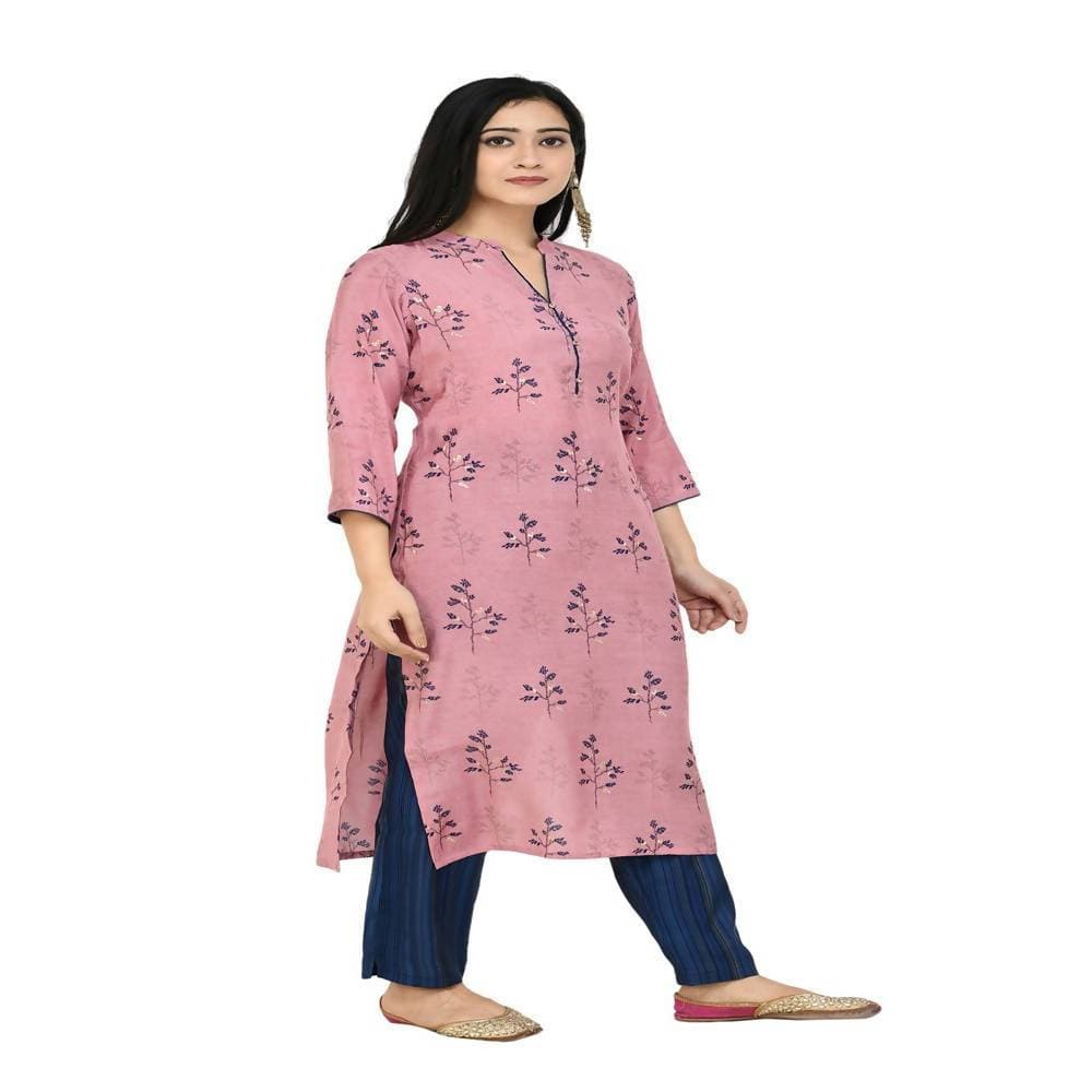 Lagi Women's Pink Printed Straight Kurta & Pant (MC41B) | Grocsy